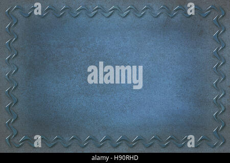 A modern decorative glass frame with a textured and scratched background. Blue  and gray colors Stock Photo