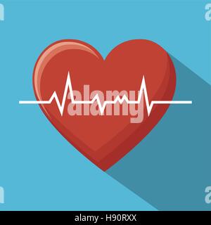 big monitoring heart sport design blue background vector illustration eps 10 Stock Vector