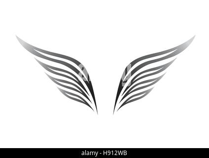 black wings on a white background. EPS10 Stock Vector