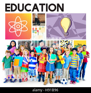 Education Science Physics Graphic Icons Concept Stock Photo