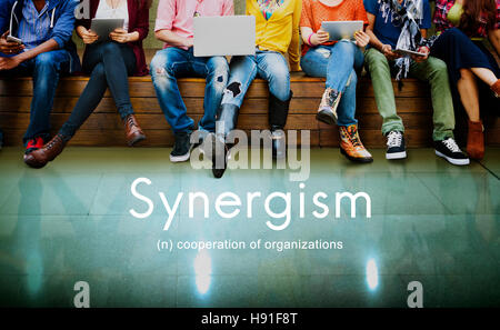 Synergism Team People Graphic Concept Stock Photo