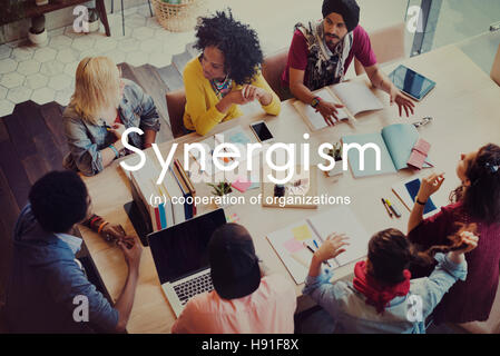 Synergism Team People Graphic Concept Stock Photo