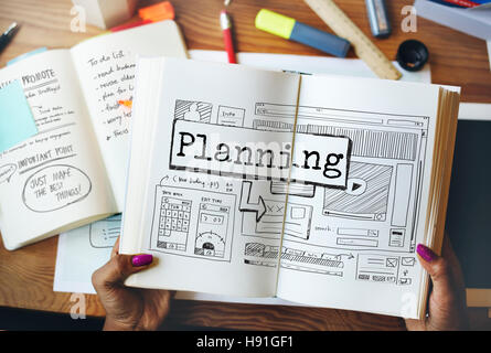 Planning Progress Solutions Guide Design Concept Stock Photo