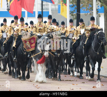 Household Cavalry band on ceremonial parade, London Stock Photo