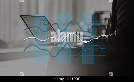 Line Graph Business Data Anaysis concept Stock Photo