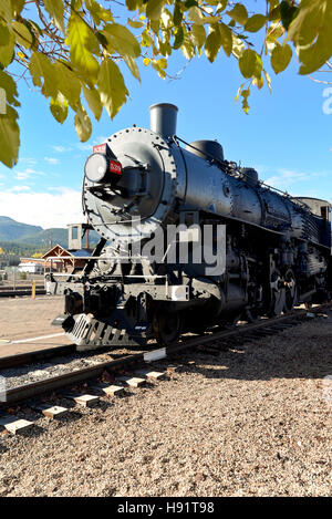 The train station and Railway to the Grand Canyon in Williams Arizona Stock Photo