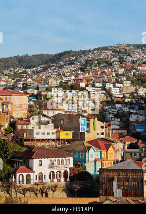 Chile, Cityscape of Valparaiso. Stock Photo