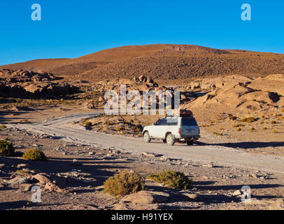 Bolivia, Potosi Departmant, Sur Lipez Province, Eduardo Avaroa Andean Fauna National Reserve, Landscape of the Sierra Quetena. Stock Photo