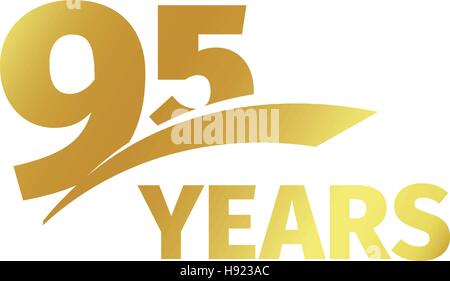 Isolated abstract golden 95th anniversary logo on white background. 95 ...