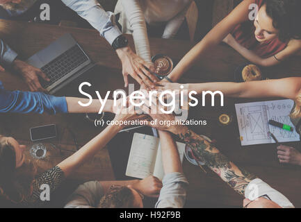 Synergism Team People Graphic Concept Stock Photo