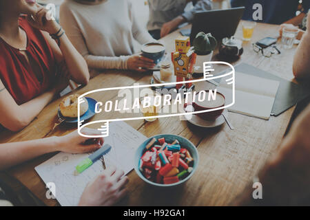 Collaboration Corporate Collaborate Teamwork Partnership Concept Stock Photo