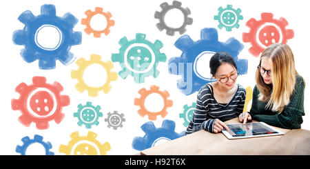 Cog Collaboration Digital Technology Concept Stock Photo