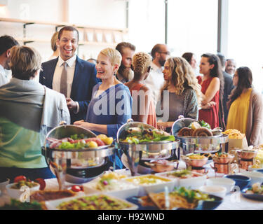 Diversity People Enjoy Buffet Party Concept Stock Photo