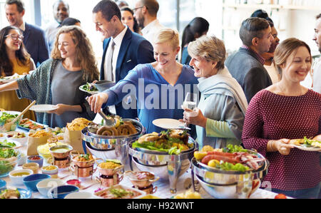 Diversity People Enjoy Buffet Party Concept Stock Photo