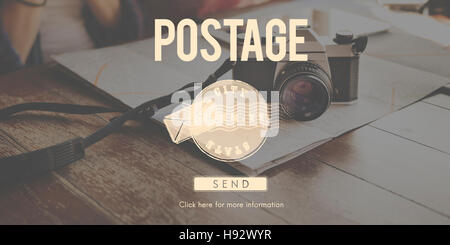 Postal Post Delivery Stamp Graphic Concept Stock Photo