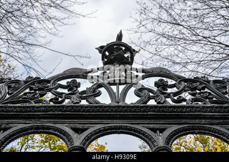 Wrought iron gate in downtown Toronto Stock Photo