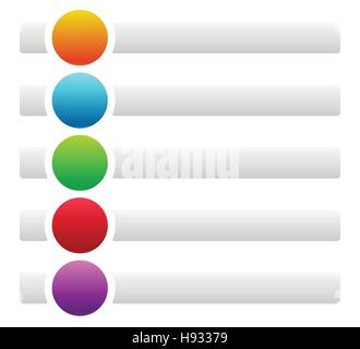 Banners / buttons with circles for messages with symbols / icons Stock Vector
