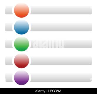 Banners / buttons with circles for messages with symbols / icons Stock Vector