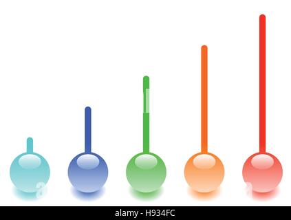 Thermometers in set from cold to hot Stock Vector