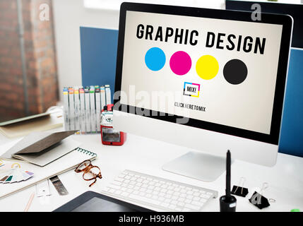 CMYK Ink Design Graphics Creativity Concept Stock Photo - Alamy