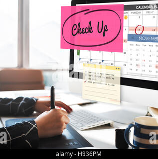 Check up Event To Do List Headline Concept Stock Photo - Alamy