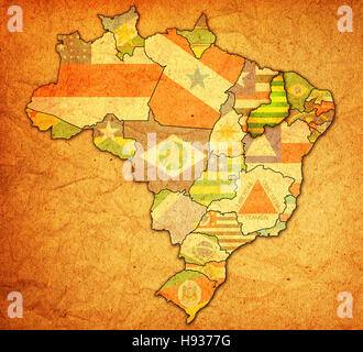 piaui on admistration map of brazil with flags Stock Photo