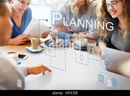 Planning Strategy Discussion Solutions Process Concept Stock Photo
