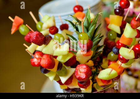 Arrangements with assorted fruits in natural light Stock Photo