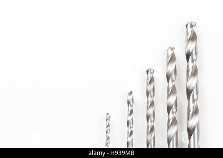 Screwdriver bits aligned in natural light Stock Photo