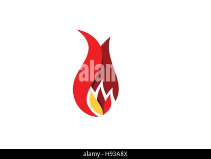 fire, flame, logo, hot fire symbol icon design vector, modern red colors sign flames logotype Stock Vector