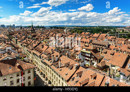 Bern aerial view on the old town with historical buildings Stock Photo