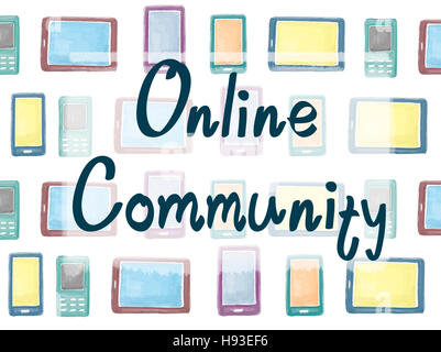 Online Community Sharing Communication Society Concept Stock Photo