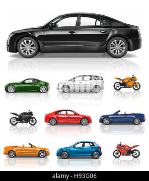 Transportation Vehicle Car Motorcycle Performance Concept Stock Photo