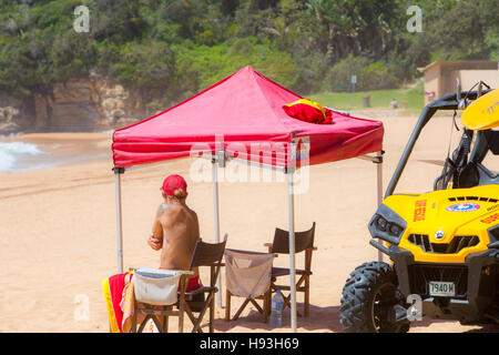 Sydney volunteer lifesaver surf rescue male man on whale beach,Sydney,australia Stock Photo