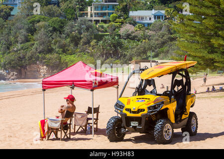 Sydney volunteer lifesaver surf rescue male man on whale beach,Sydney,australia Stock Photo