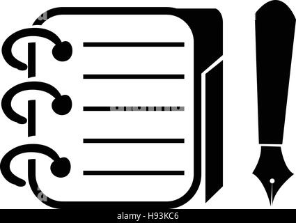 Binder and Pencil Icon Stock Vector