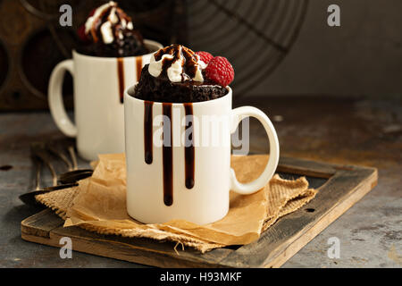 Chocolate cake in the mug Stock Photo