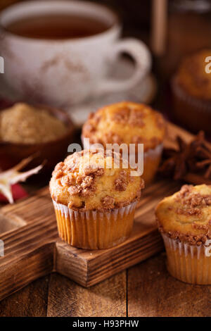 Seasonal cinnamon streusel muffins Stock Photo