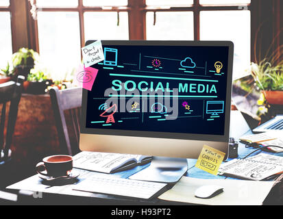 Social Media Communication Conection Internet Concept Stock Photo