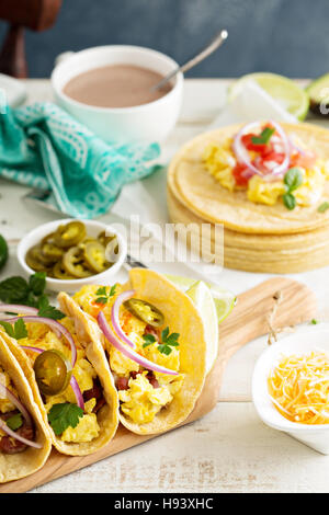 Breakfast tacos with eggs Stock Photo