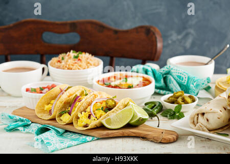 Breakfast tacos with eggs Stock Photo