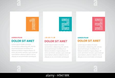 One two three - infographic steps on gray Stock Vector
