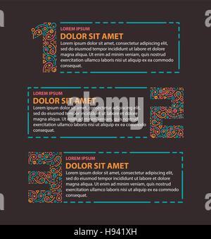 Three steps info graphics in line style Stock Vector