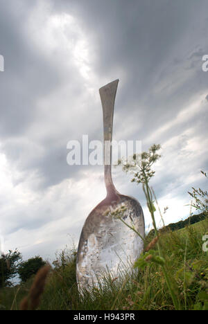 The Giant Spoon near Cramlington /  Eat for England by Bob Budd Stock Photo