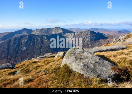 View from the top of Goatfell, Isle of Arran, North Ayrshire, Scotland Stock Photo