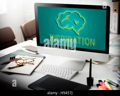 Brainstorm Ideas Sharing Solution Graphic Concept Stock Photo - Alamy