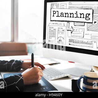 Planning Progress Solutions Guide Design Concept Stock Photo