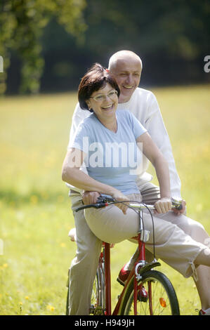 Senior couple, bicycle, vital Stock Photo