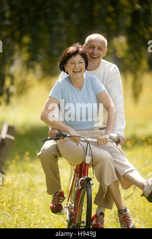 Senior couple, bicycle, vital Stock Photo