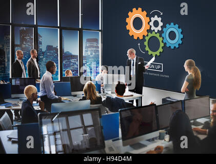 Process Think Collaboration Cog Mechanism Concept Stock Photo